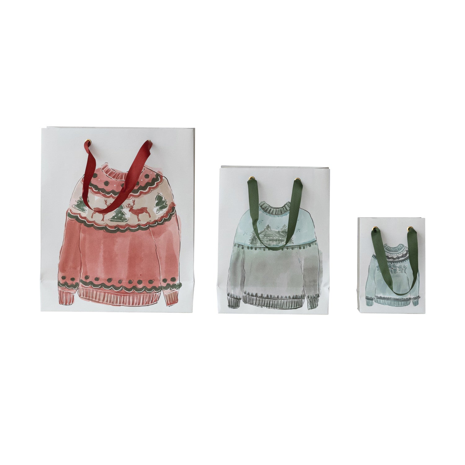 Sweater Print Christmas Gift Bags | 3 Sizes