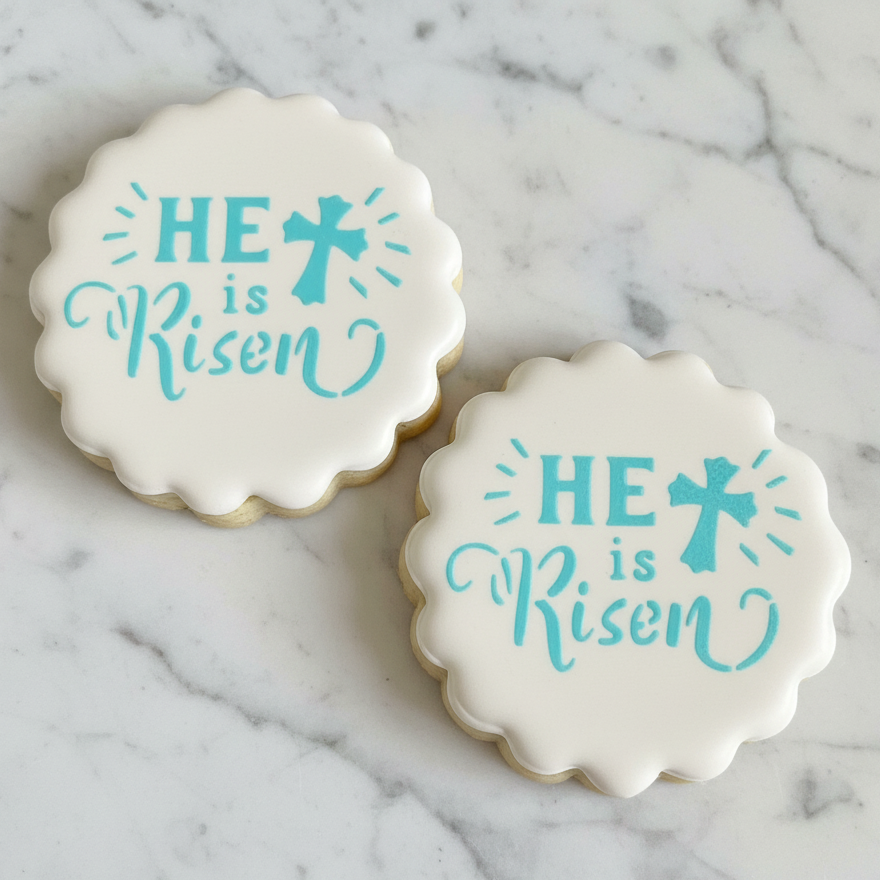He Is Risen Cookie Stencil
