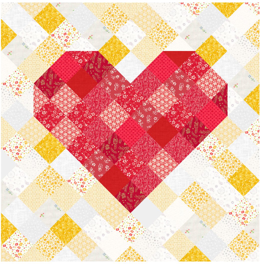I Love You More Heart Quilted Pillow Pattern - Paper Print Version