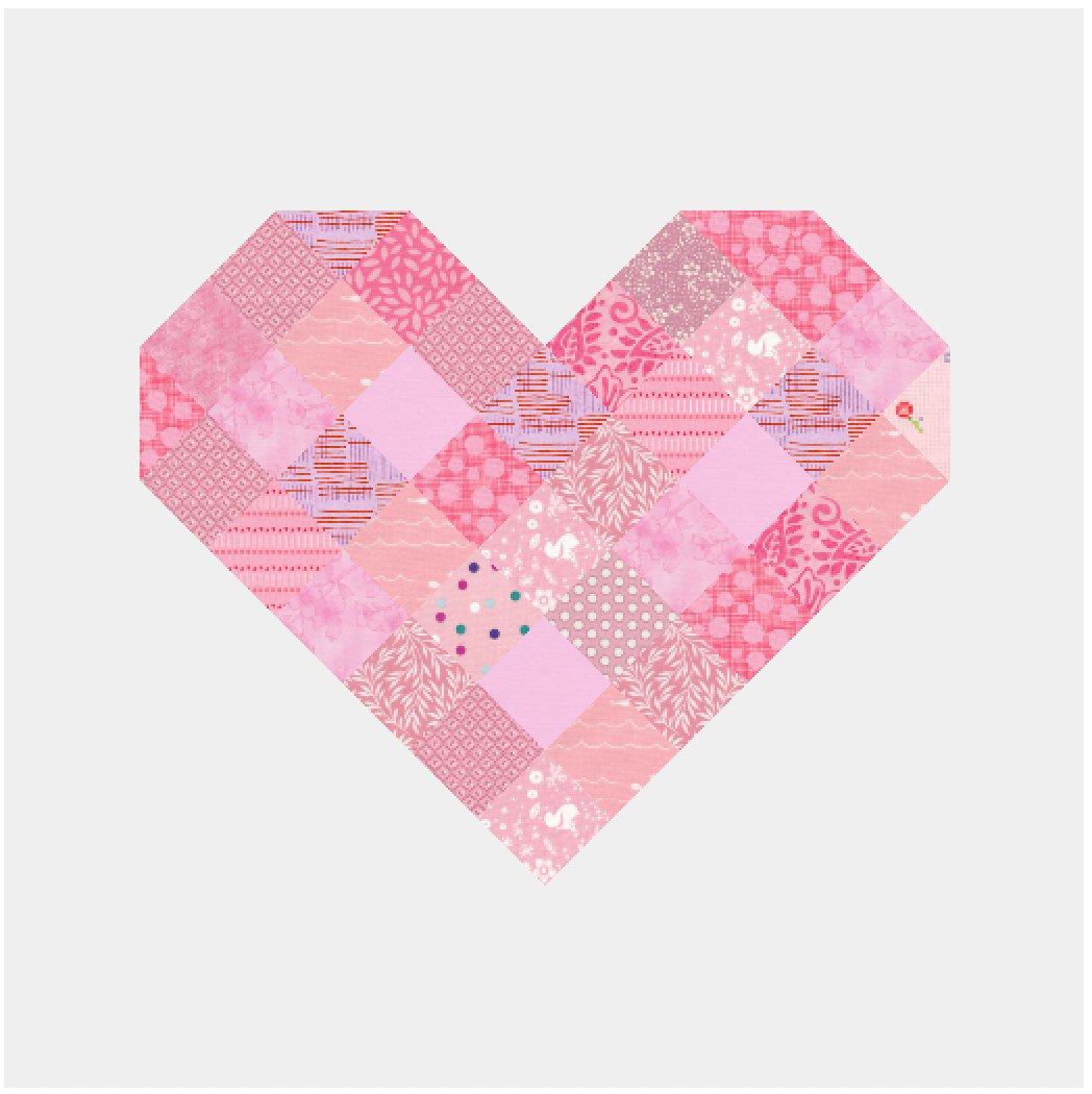 I Love You More Heart Quilted Pillow Pattern - Paper Print Version
