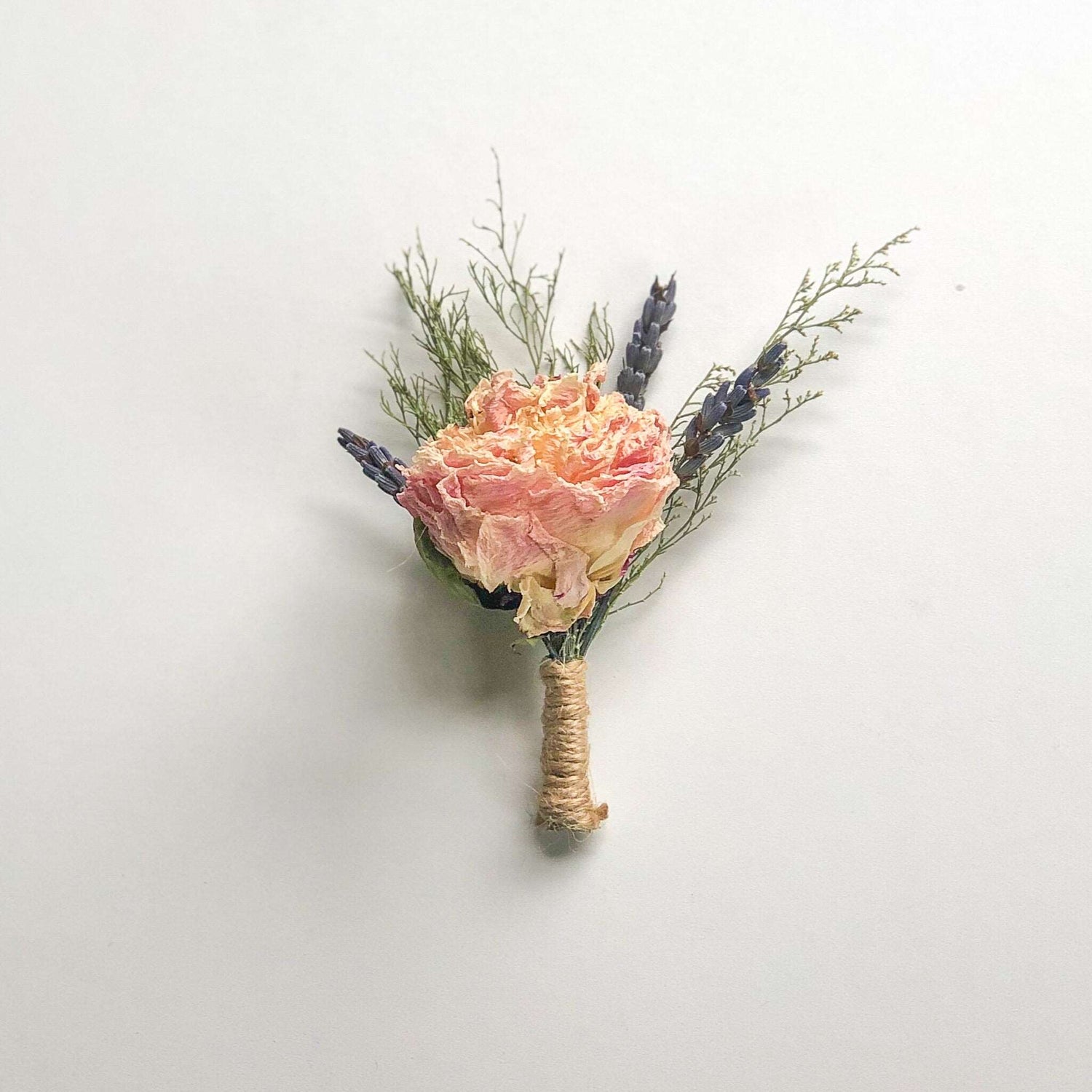 Dried Flower Bouquet – Peony, Blue & Pink Larkspur, Lavender & Avena Oats – Rustic Farm-Grown California Wedding & Home Décor Arrangement