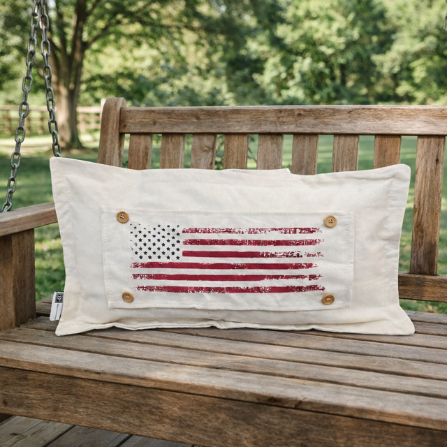 NEW! RECTANGLE SPRING/SUMMER/FALL BUNDLE: 3 seasons + BOHO REC. pillow: SPRING BIKE, OLD GLORY, GATHER TOGETHER