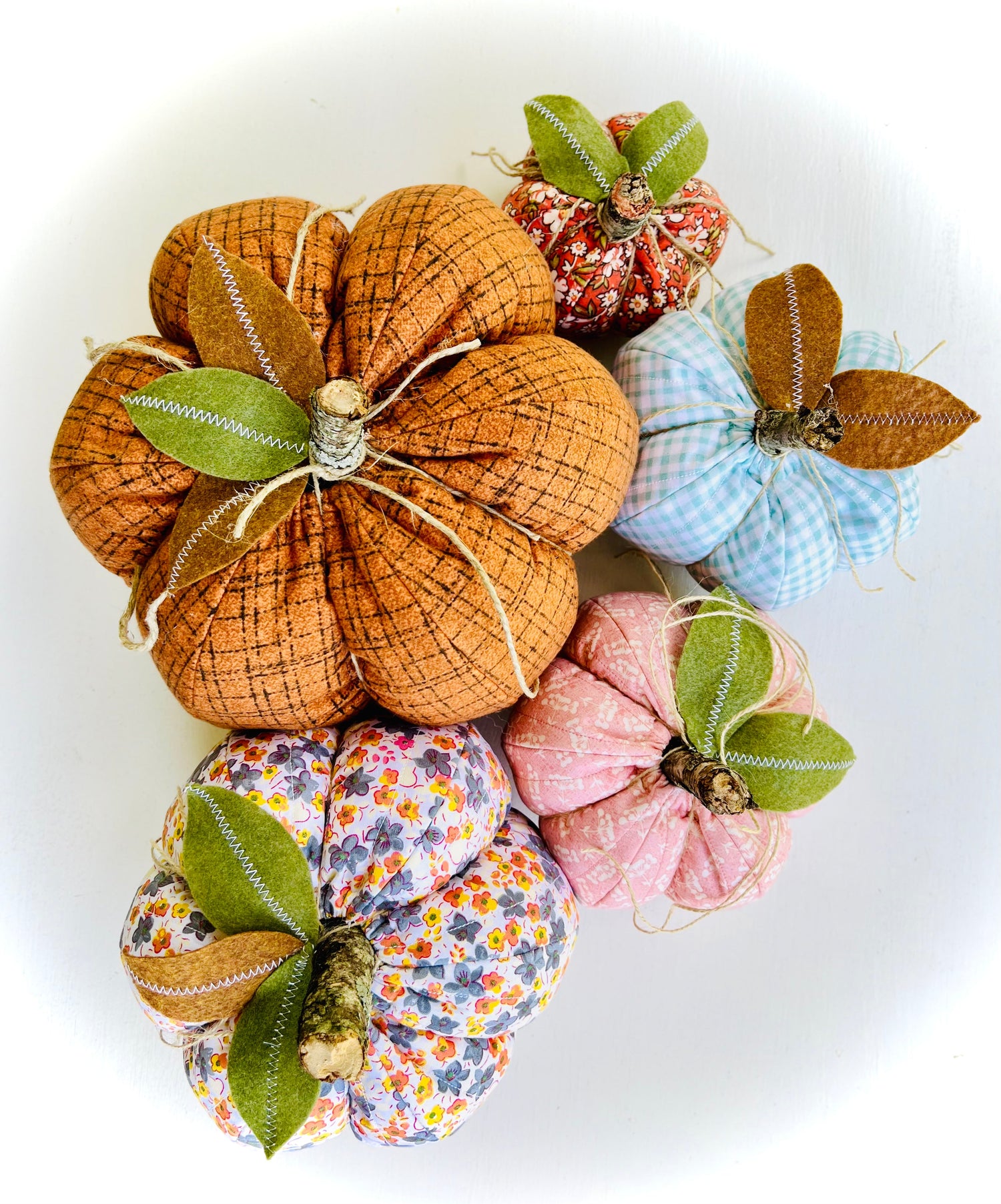 Quilted Pumpkins and Topiary Pattern - Print Paper Version