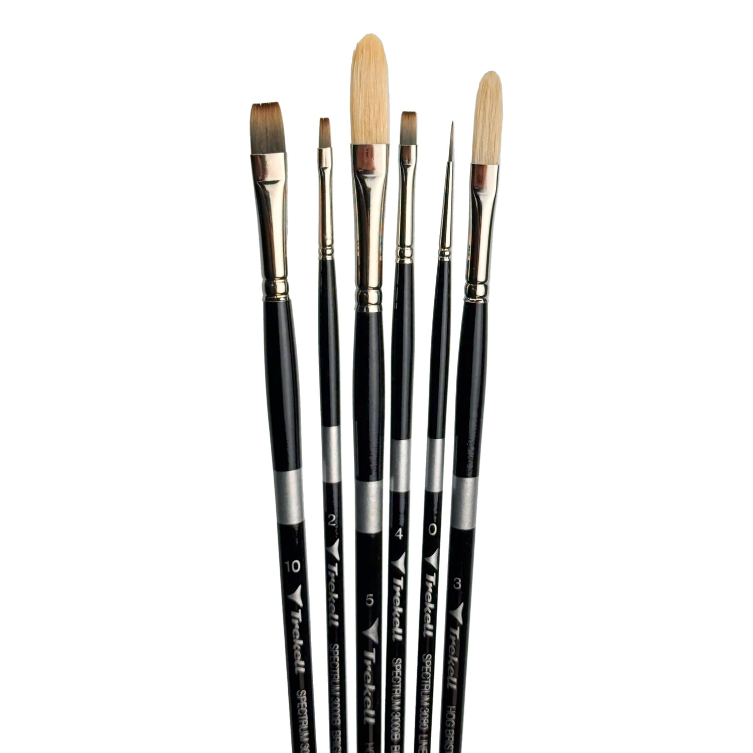 Julie Beck 6-Piece Trekell Brush Set | Synthetic & Natural Hair Brushes for Oil Painting