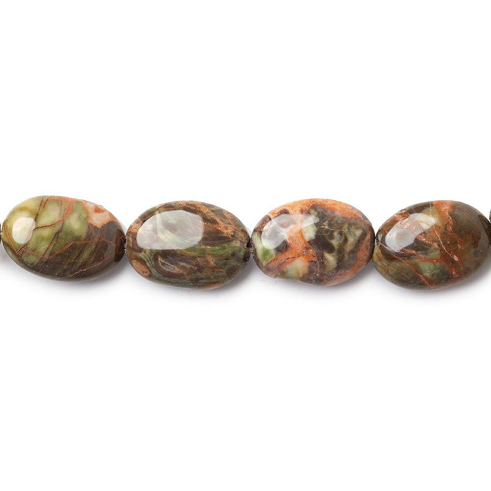 Jungle Agate Beads Plain 10-13mm Ovals 16 inch strand