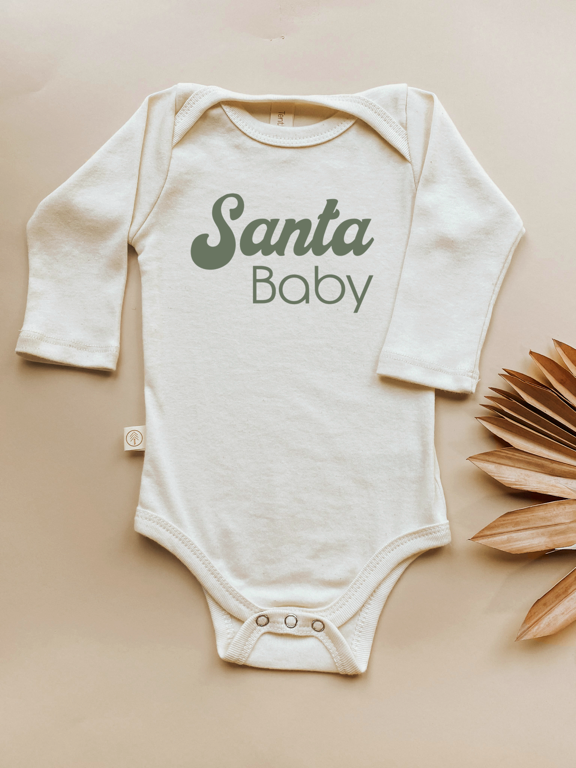 Santa Baby Organic Baby Bodysuit Long Sleeve by Tenth & Pine, product image 6