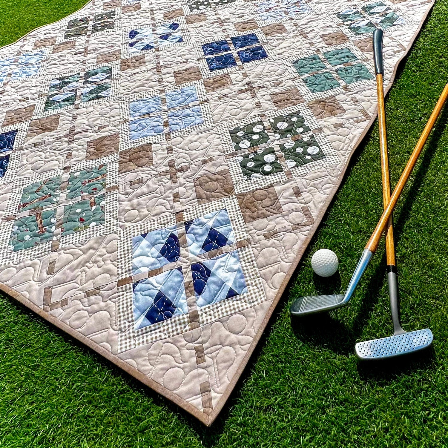 Match Play Argyle Golf Quilt Pattern - Paper Print Version