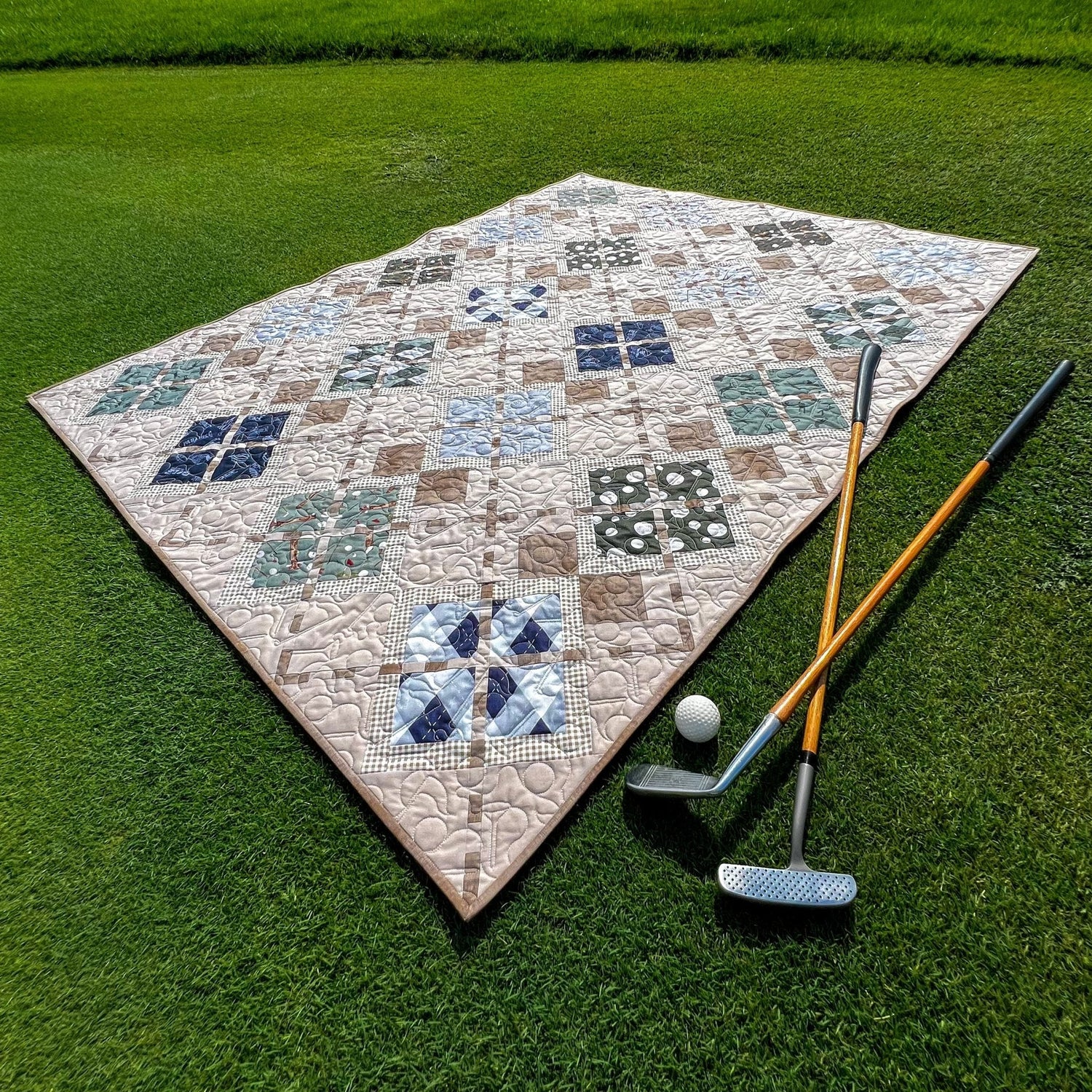 Match Play Argyle Golf Quilt Pattern - Paper Print Version