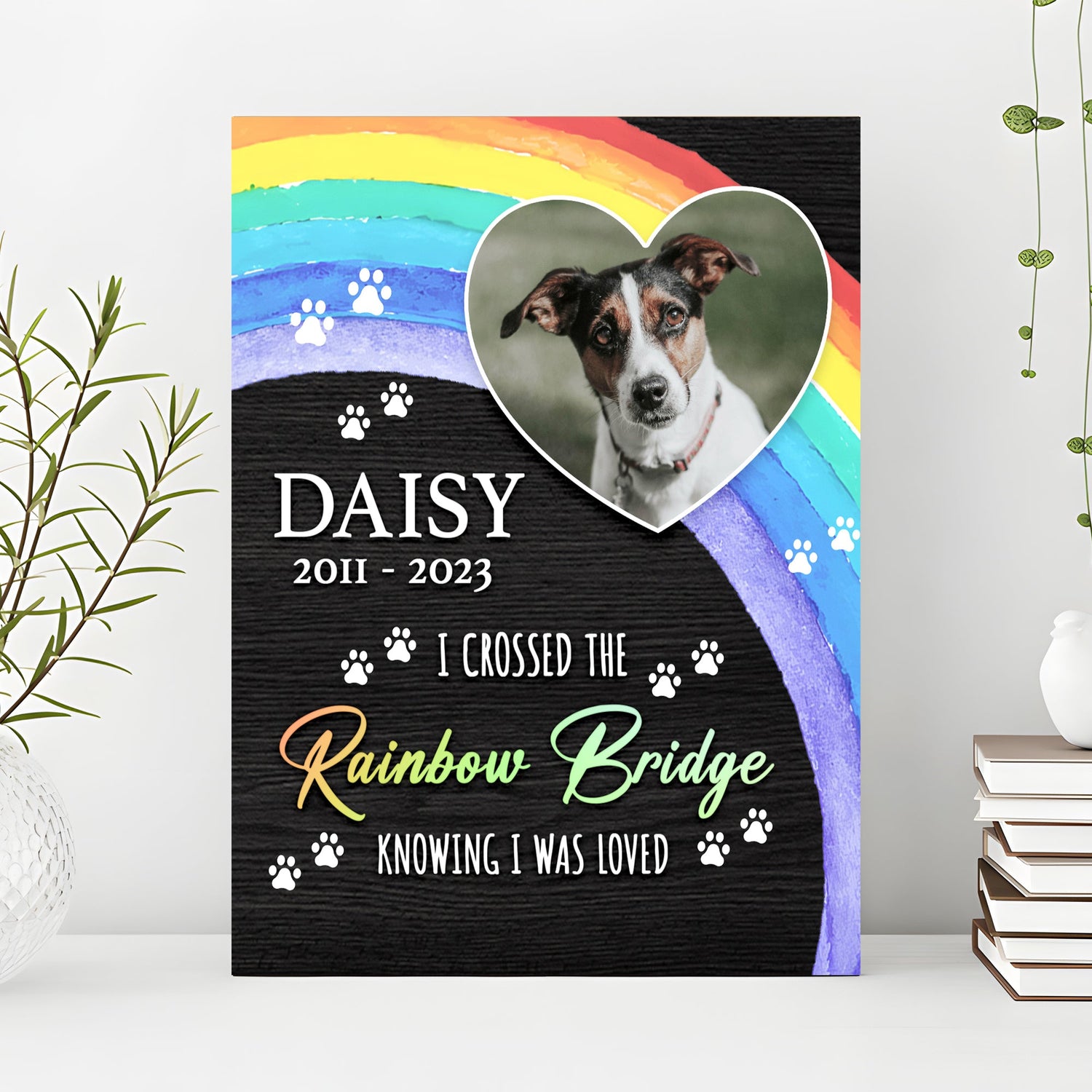 Pet Memorial Sign I Crossed The Rainbow Bridge