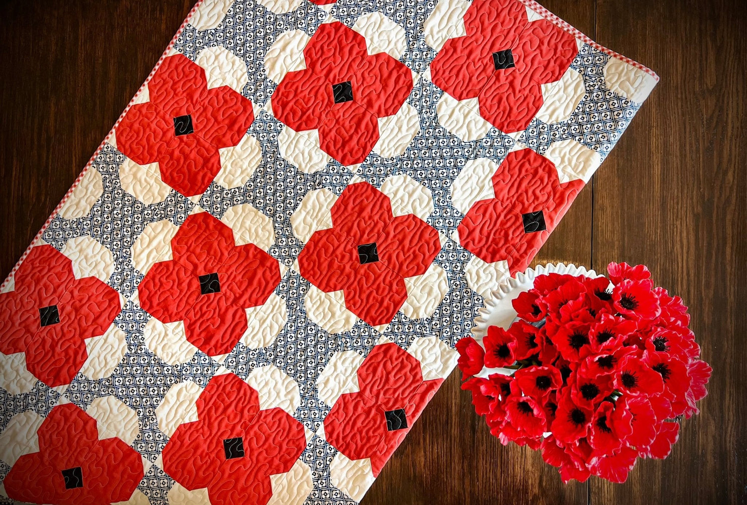 Poppy Quilt Pattern - Paper Print Version, Mailed