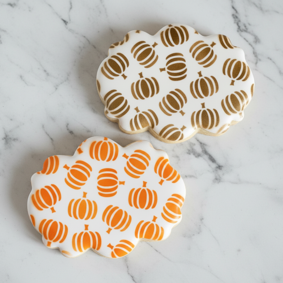 Fall Pumpkins Pattern Cookie Stencil
