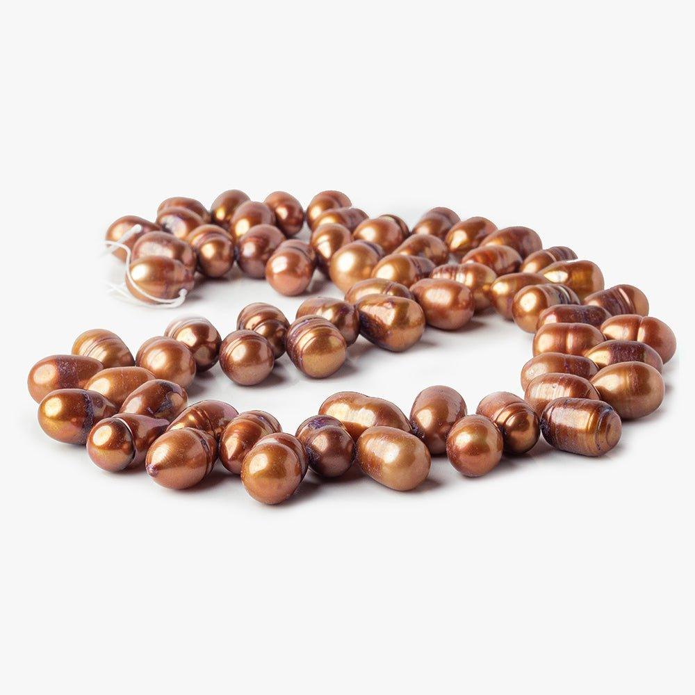 Reddish Copper Baroque Freshwater Pearls 15 inch 6x10-10x11mm 60 beads