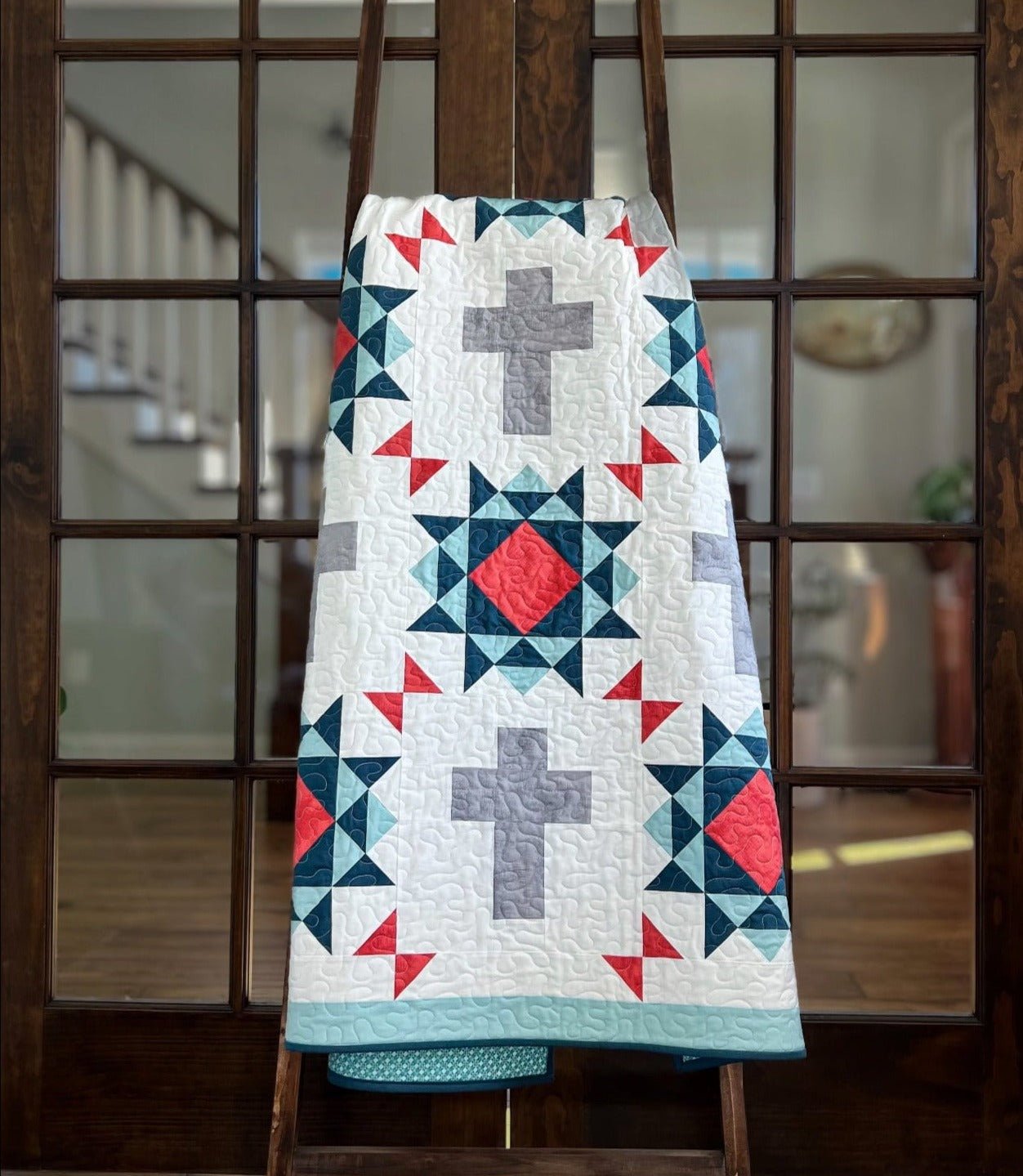 Rugged Cross Quilt Pattern - Paper Print Version
