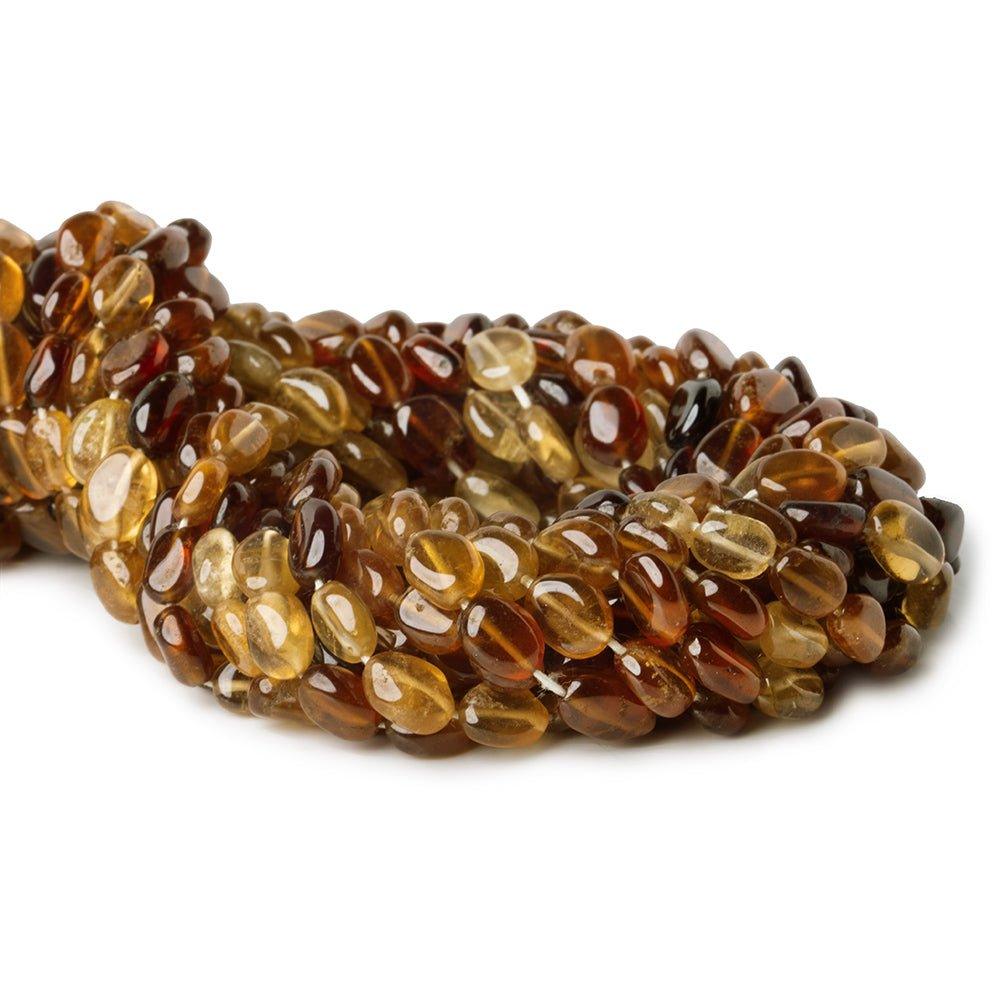 Shaded Hessonite Garnet Bead Straight Drill Plain Oval