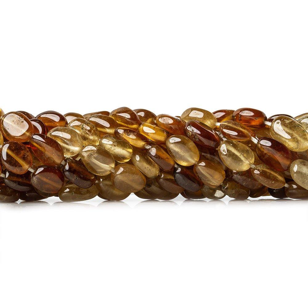 Shaded Hessonite Garnet Bead Straight Drill Plain Oval