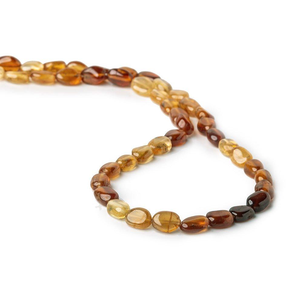 Shaded Hessonite Garnet Bead Straight Drill Plain Oval