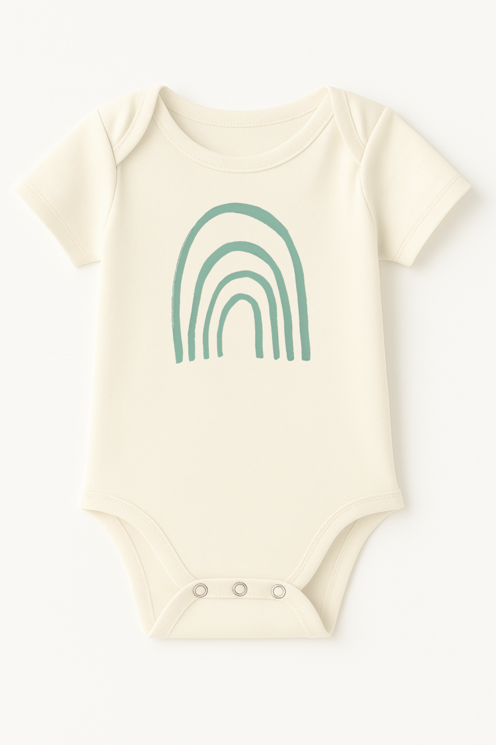 Rainbow Seafoam Organic Cotton Baby Bodysuit Short Sleeve by Tenth & Pine