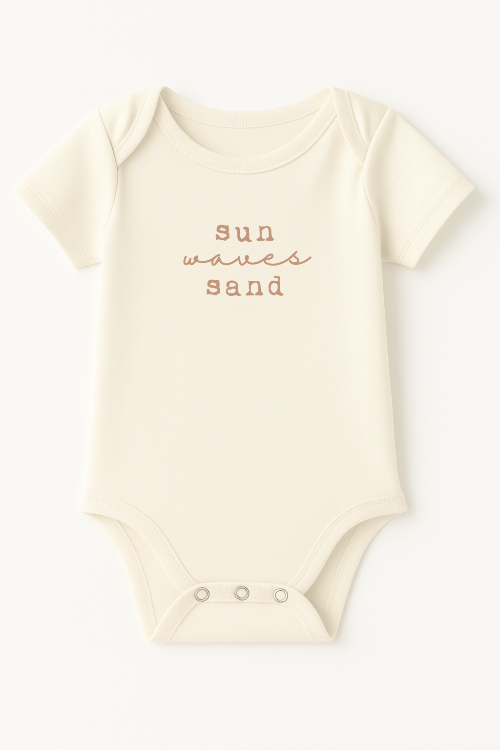 Sun Waves Sand Clay Organic Cotton Short Sleeve Baby Bodysuit by Tenth & Pine