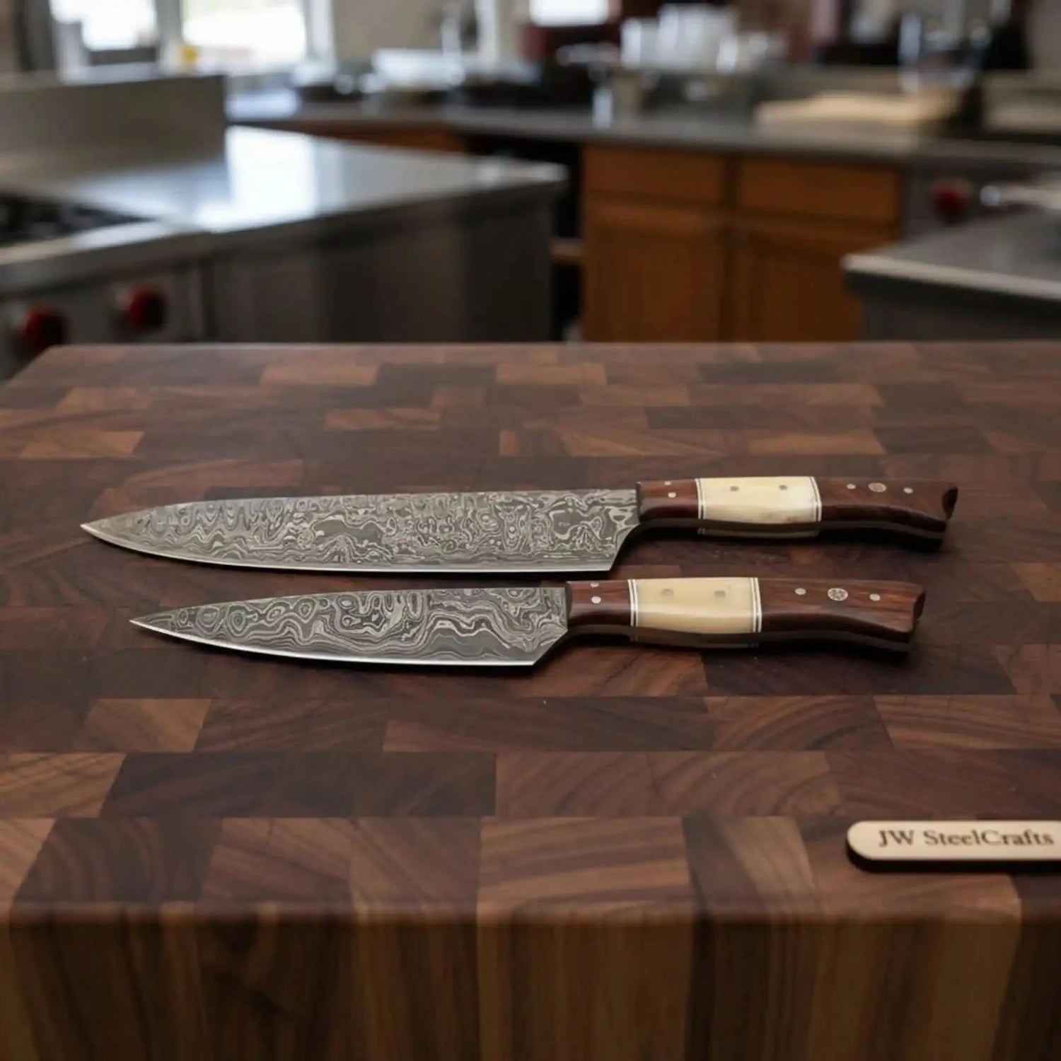 2-Piece Raindrop Damascus Carving & Utility Knife Set — 11