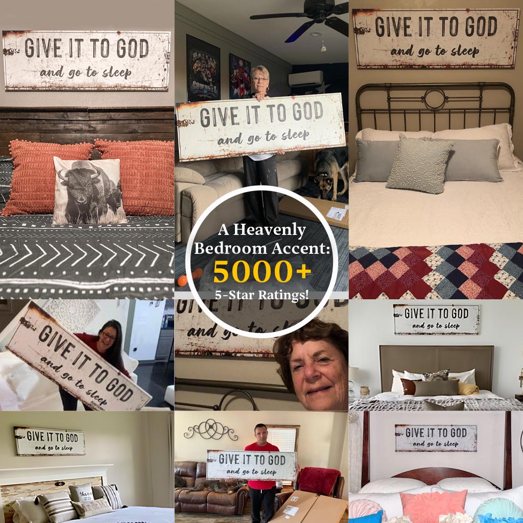 Give It to God and Go to Sleep β Rustic Christian Wall Art for Peaceful Nights