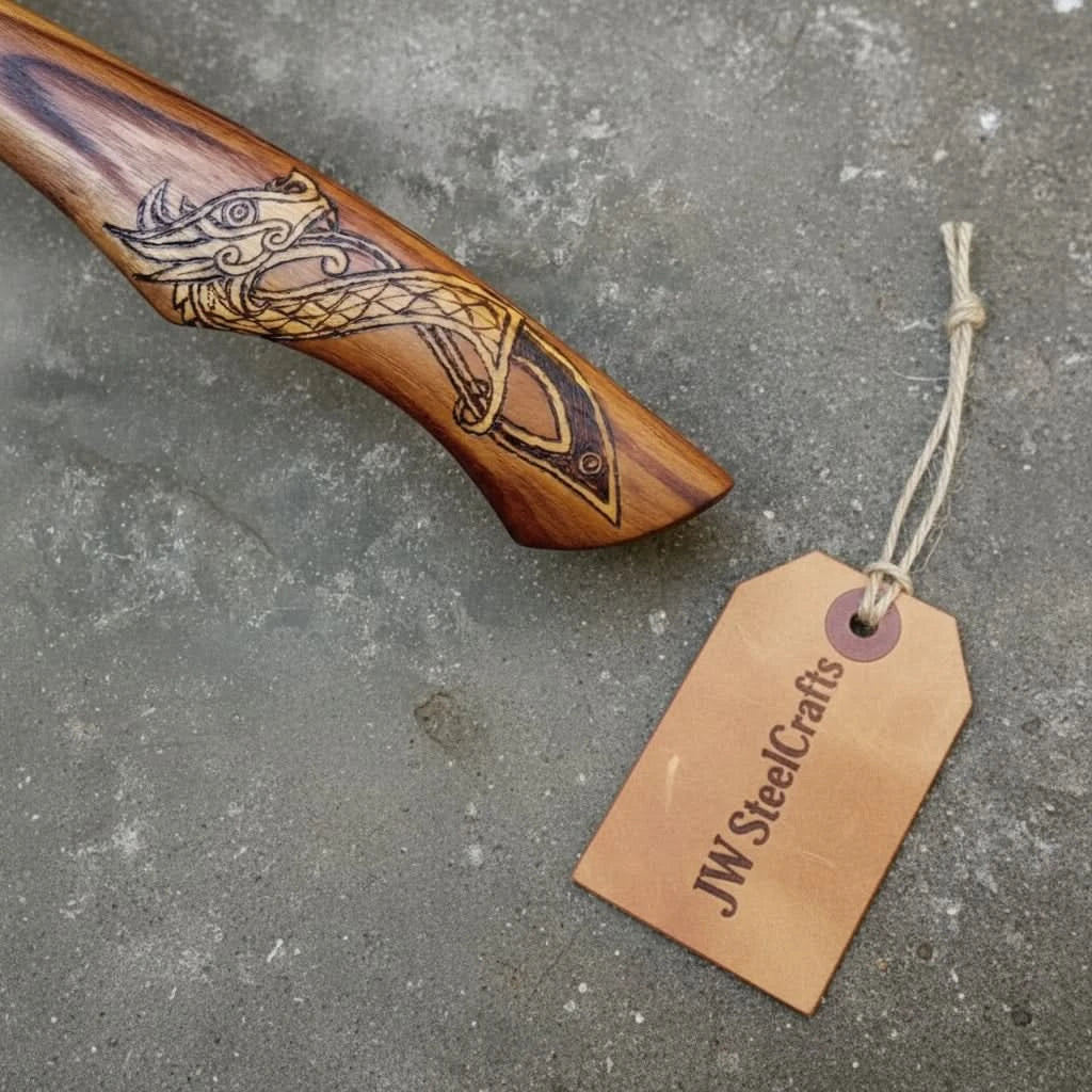 Skeggox Bearded Hatchet with Engraved Dragon Handle
