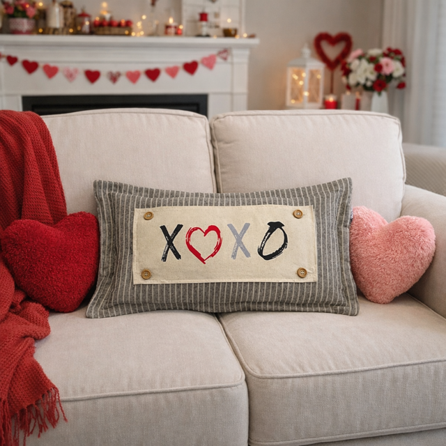 NEW! WINTER BUNDLE 26: 3 seasons +BURLAP pillow: LUCKY, XOXO, DEER