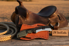 Patriot Grip Bull Cutter Knife 6" Handmade High Carbon Steel With Satin Polished by JW SteelCrafts
