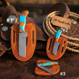 Turquoise Trail Bull Cutter Trio Set 3 with wood and turquoise resin Handle by JW SteelCrafts