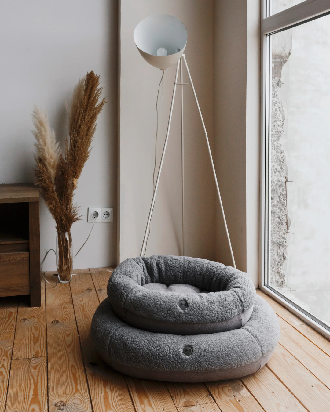 Chester & Lee | Furry Gray Donut Dog Bed by Chester & Lee, product image 3