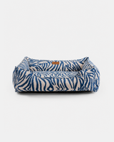 Chester & Lee | Velvet Sleeper Dog Bed Blue & White Animal Print