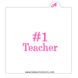 #1 Teacher Cookie Stencil