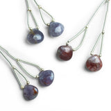 10-11mm Bloodshot Iolite Heart Focals 2 Beads