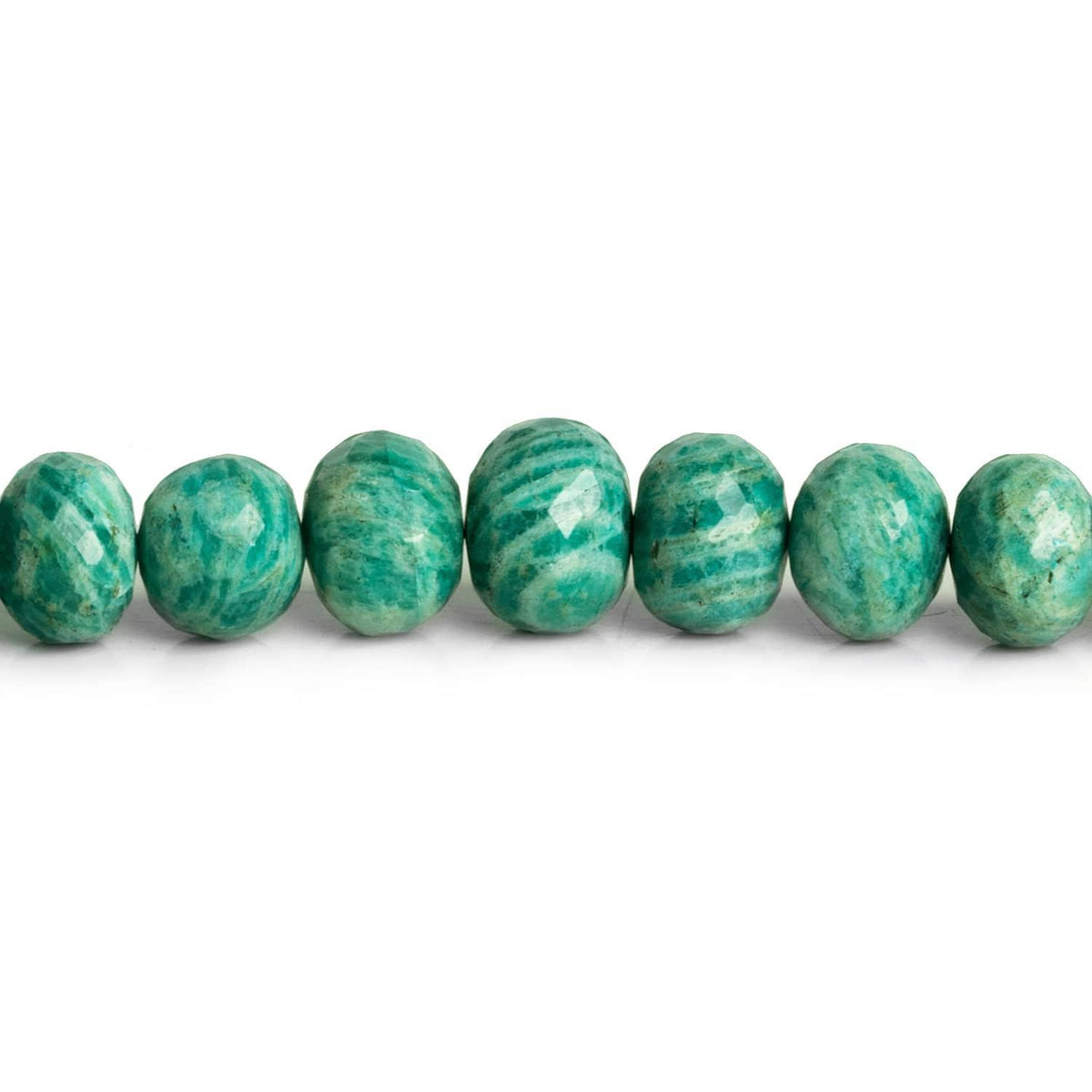 10-13mm Amazonite Faceted Rondelles 15 inch 48 beads