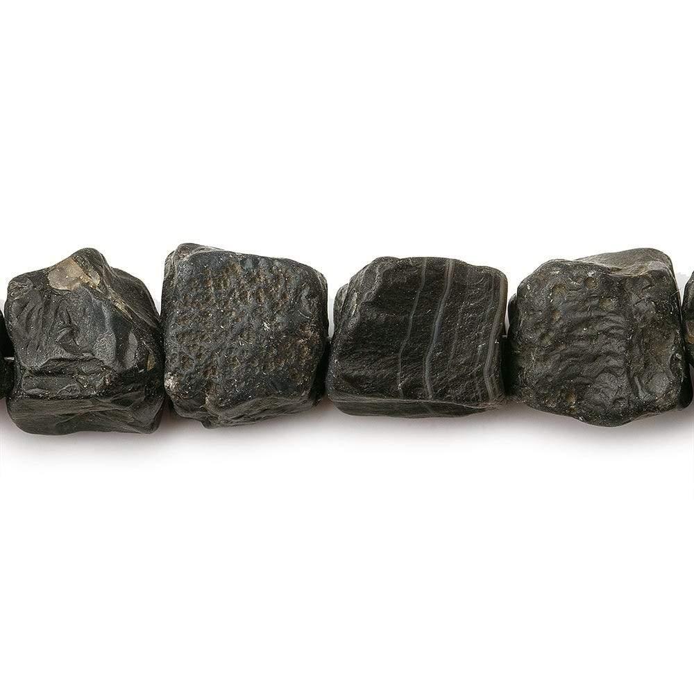 10-13mm Black Agate Tumbled Hammer Faceted Cube Beads 8 inch 16 pcs