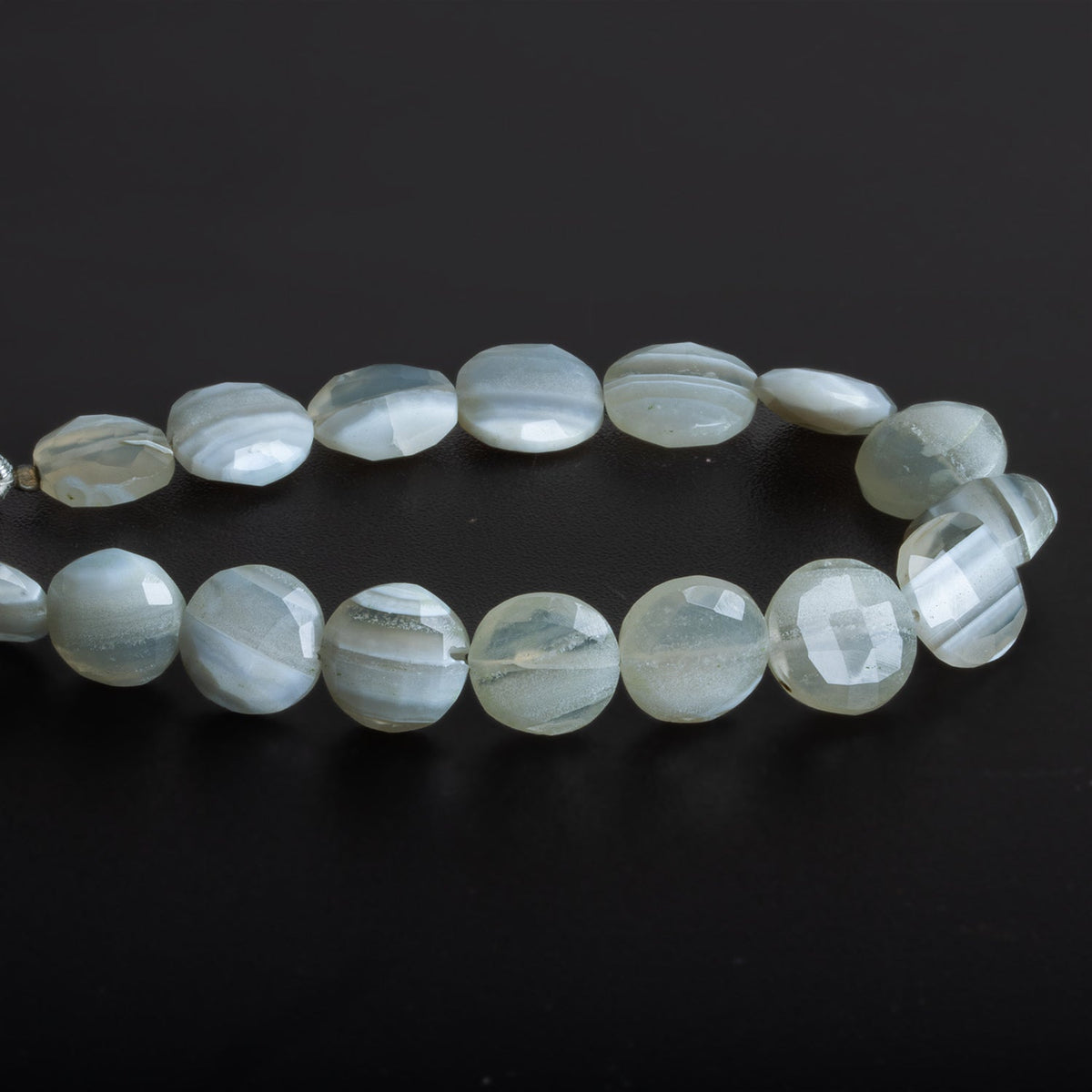 10-13mm Denim Opal Faceted Coins 8 inch 17 beads