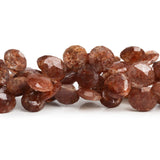 10-13mm Ferrous Quartz Faceted Hearts 8 inch 35 beads