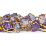 10-13mm Gold Leafed Ametrine Kites 8 inch 13 beads