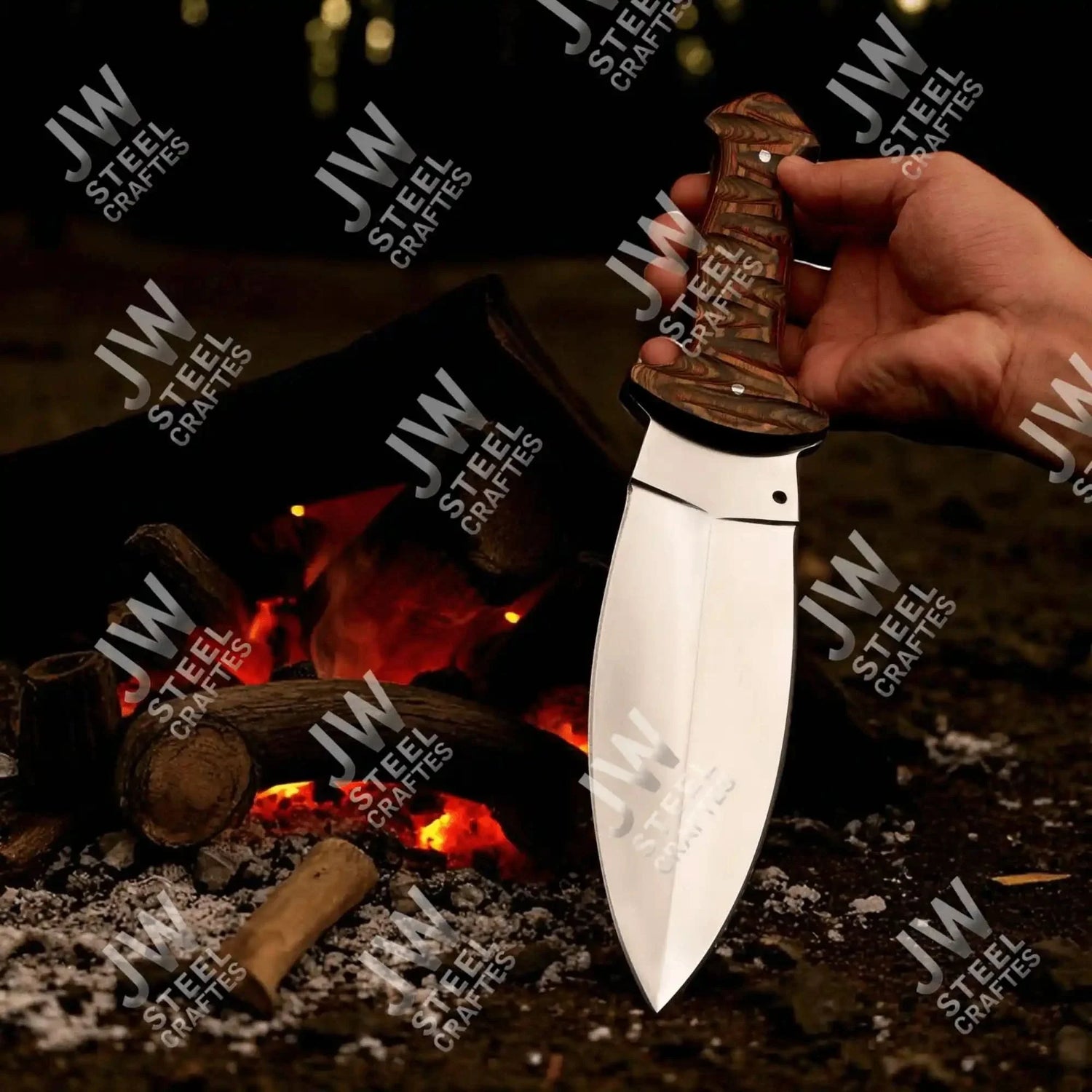 Handcrafted J2 Stainless Steel Boot Knife | Pakka Wood Handle | Leather Sheath | 13.5
