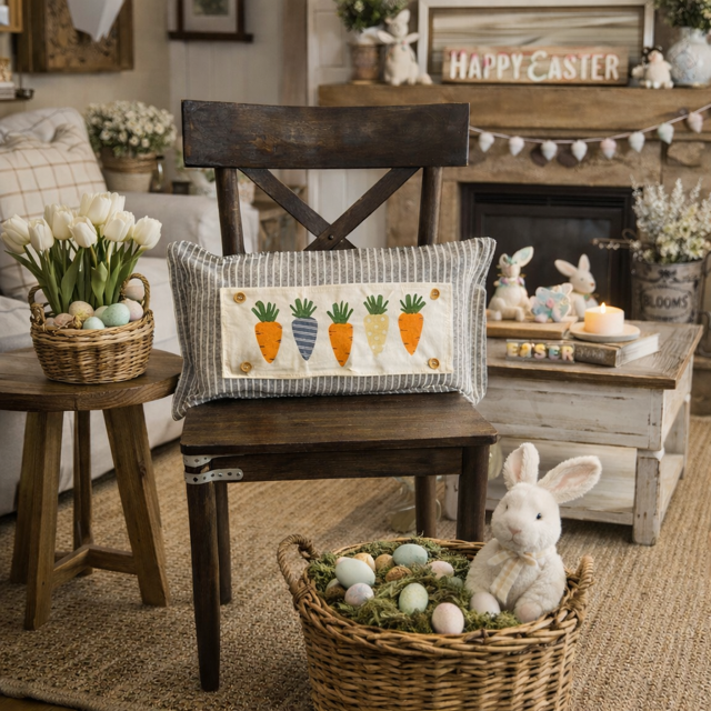 PANEL ONLY: RECTANGLE Spring, Summer, Veggies, Bunny Food, Garden; CARROT PATCH