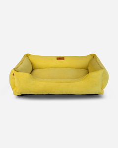 Chester & Lee | Fancy Corduroy Sleeper Dog Bed Sunny Yellow by Chester & Lee, product image 2