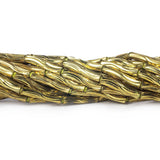 10mm Brass Grooved Wave Tube Beads 8 inch 20 beads