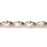 10mm Sterling Silver Plated Brass BiCone Beads, 8 inch