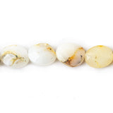 10mm White Opal Faceted Oval Beads, 14 inch