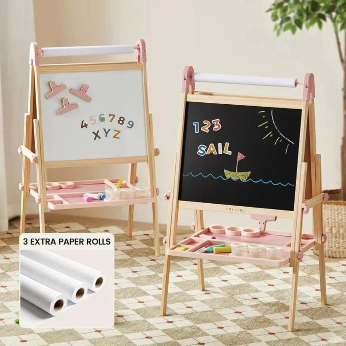 Tiny Land® Pink Magnitales Easel & Paper Roll Set by Tiny Land INC