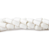 12mm White Howlite Plain Bullet Beads, 16 inch