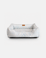 Chester & Lee | Velvet Sleeper Dog Bed Light Blue Zebra