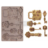Redesign Decor Moulds® - Mechanical Lock &amp; Keys - 1 pc, 5"x8", 8mm thickness Copyright #VA0002330221