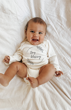 Tiny Blessing Organic Bodysuit Long Sleeve by Tenth & Pine, product image 3