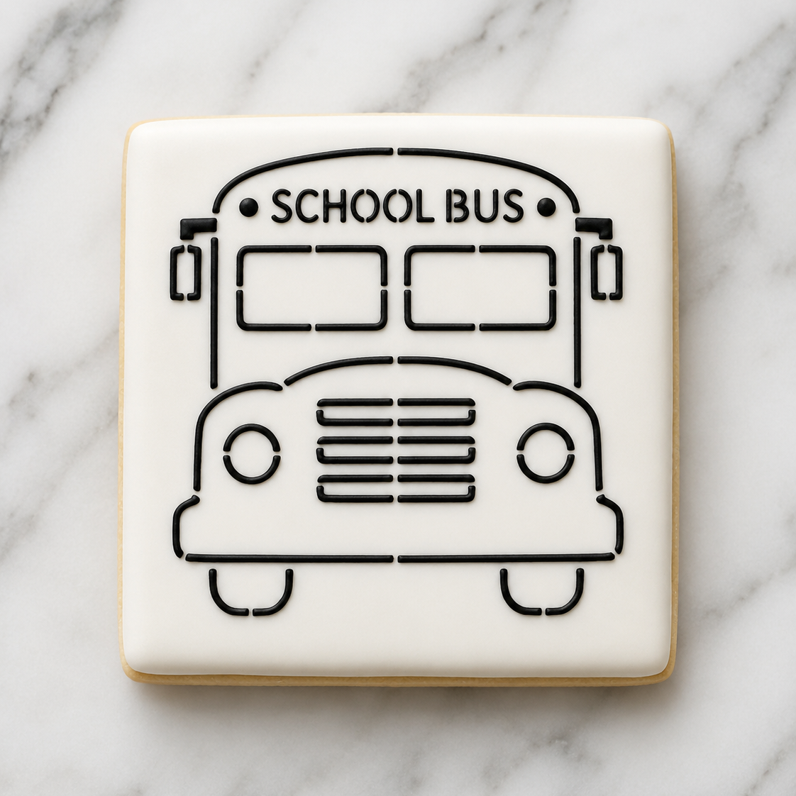 School Bus PYO Cookie Stencil