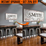 Upgrade Your 'Rustic Family Antler' (Style 1) Canvas To 24x48 Inches